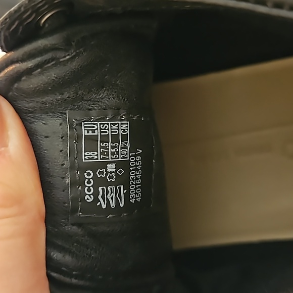 Ecco Womens Soft 7 Mid Cut Lace Black Leather Sneakers - Picture 7 of 8